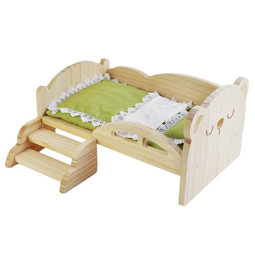 Mllepjdh Hamsterkäfig-Bett für kleine Haustiere mit Treppe, Holzplattform, Eckplattform, Spielzeugkäfig, Dekoration, Kleintiere, Hausbett für kleine Haustiere von Mllepjdh