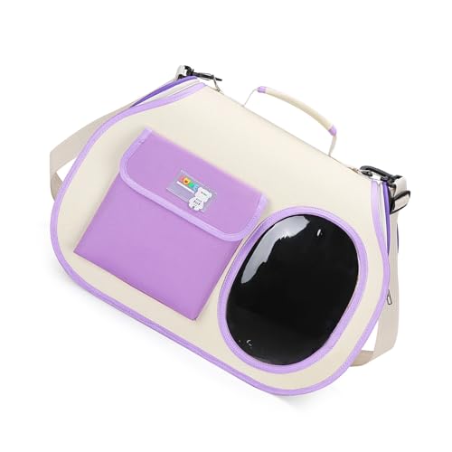 Mllepjdh Haustier-Tragetaschen für Hunde, Umhängetasche, Reisetasche, Haustier-Tragetasche, Outdoor-Aktivität, Katzentasche, Haustiertasche zum Spazierengehen, Violett von Mllepjdh