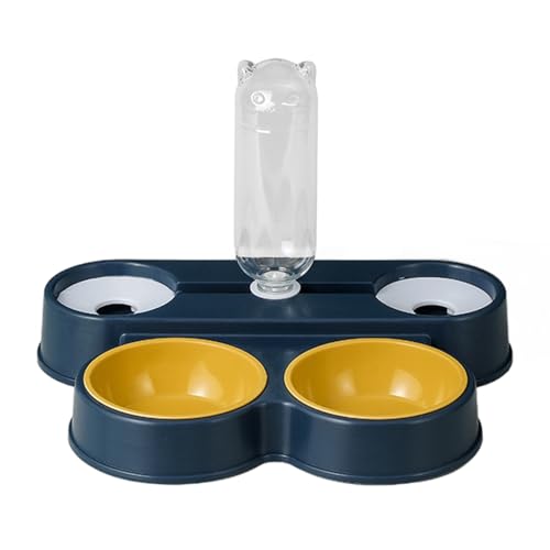 Mllepjdh Hundenapf Automatische Katzen Futternapf 4 in 1 Haustier Futter Feeder mit Automatischer Wasserflasche Schüssel Doppelnapf Haustier Futter und Wasserspender Set von Mllepjdh