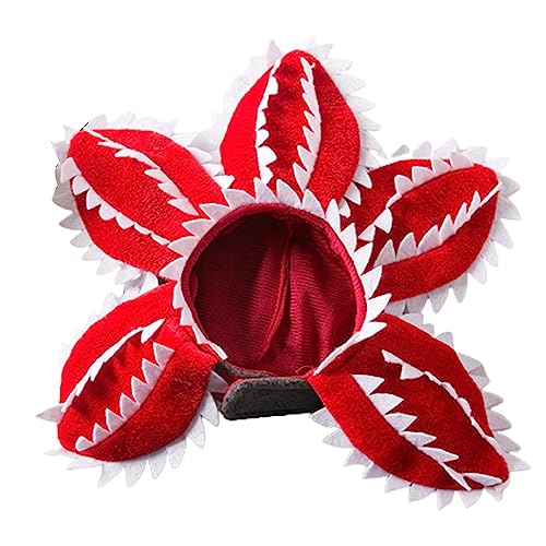 Mllepjdh Kätzchen-Hut, gruselige Blume, Kopfbedeckung, Kostüm, Kappe, weich, verstellbar, Kopfbedeckung für Cosplay-Geschenke von Mllepjdh