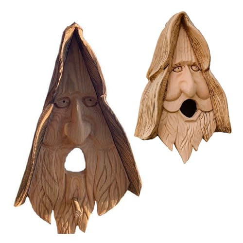 Mllepjdh Kolibri Wellensittiche Nest Käfig Unterschlupf Ständer Nest Käfig Geezer Gesichtsform Nest Käfig Outdoor Spielzeug für Kolibri Vogel Nest Box Outdoor, Holz von Mllepjdh