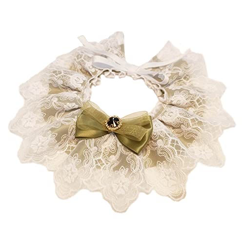 Mllepjdh Pet Lace Lätzchen Vintage Katzen Spitze Bowknot Halsband Welpen Halsband Elegant Dekorative Halstuch Halsband Haustier Foto Requisiten von Mllepjdh