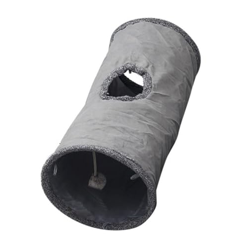 Mllepjdh Tunnel Spring Tube Canes Tunnels Plüsch Faltbares Spielzeug Lindert Langeweile für Indoor Kätzchen Kaninchen Welpen Haustier Tunnel Zelt, Grau Klein von Mllepjdh