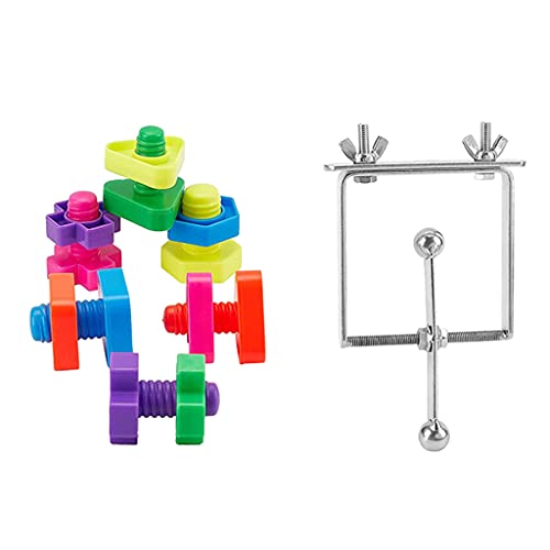 Mllepjdh Vogelspielzeug für Sittiche, 7-teiliges Set, Papageien-Spinner, Kau-Puzzle-Spielzeug, geeignete Größe, verbessert die Farbdiskriminierung, Vogel-Puzzle-Spielzeug für Nymphensittiche von Mllepjdh