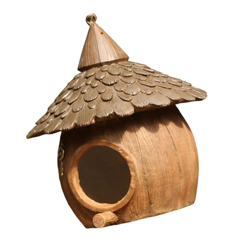 Mllepjdh Wildvogelnester Outdoor Vogelhaus Hängende Nest Vogelhütte Eichhörnchensicher Holz Vogelhäuser für Vogel Hinterhof Käfig Vogelunterschlupf Kazuko Toruya von Mllepjdh