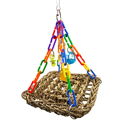 Vogelschaukel Papageienkäfig Spielzeug Schaukel zum Aufhängen zum Spielen für Aras lila und blaue Matte für kleine Vögel als Käfigdekoration Hamsterleiter von Mllepjdh