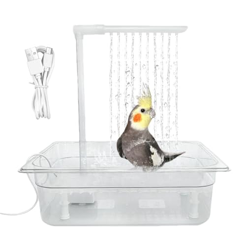 Automatisches Vogelbad, Vogelbadebrunnen für Vögel, selbstreinigendes Vogelbad, automatischer Behälter für Vogelbadewanne für Vögel, kleine Mehrzweck-Badewanne für von Mlllokfki