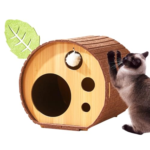 Cat Playhouse For Multiple Cats, Cat Condo With Scratch Board, Cozy Cat Cave For Kittens, Scratchboard Cat Climbing Stand, Decorative Tree Hole Cat House, Cat Play Cave For Kittens von Mlllokfki