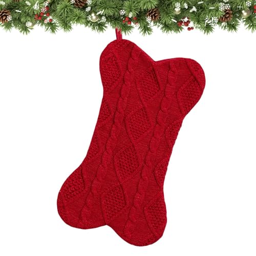 Dog Christmas Stockings | Pet Holiday Stockings | Knitted Dog Stockings, Dog Snack Storage Holiday Dog Stockings Bone Shape Decor Pet Christmas Decor Knitting Pet Stockings von Mlllokfki