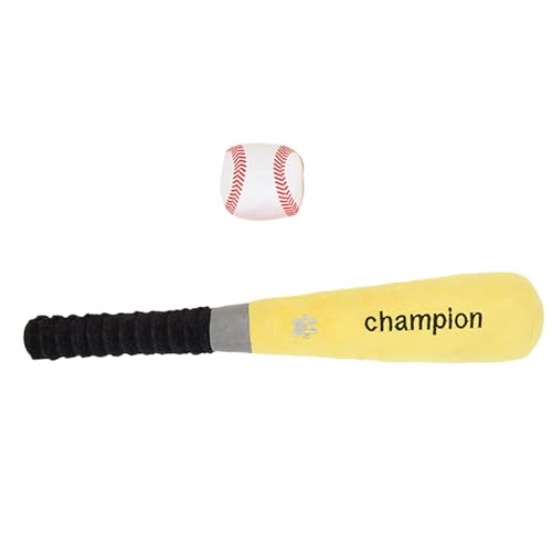 Mlllokfki Baseballschläger-Hundekauspielzeug,Plüsch-Baseball-Hundespielzeug | Eingebautes Quietsch-Hunde-Anreicherungsspielzeug für große Hunde | Beißspielzeug für Welpen, Kauspielzeug für das Zahnen von Mlllokfki