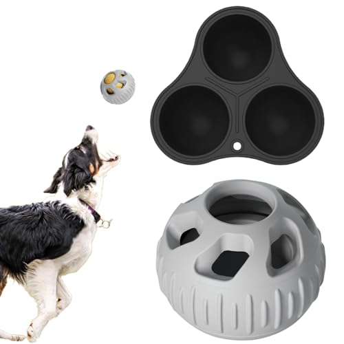 Mlllokfki Dog Treat Dispenser, Interactive Puzzle Feeder, Puppy Treat Ball, Dog Ball with Treats, Dog Puzzle Feeder, Dog Puzzle Ball Toy, Interactive Ball for Dogs, Treat Dispensing Puzzle Ball von Mlllokfki