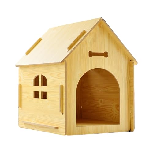 Weatherproof Wooden Dog House | Spacious Outdoor Kennel with Roof for Dogs and Cats | Ideal Pet Retreat for Terrace, Patio, and Yard Use, Offering Rainproof Protection and Cozy Comfort von Mlllokfki