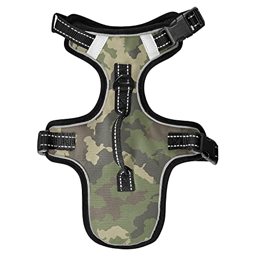 Hundegeschirr Camouflage Hintergrund Armee Abstrakt Kein Ziehen Reflektierend Verstellbar Hundeweste Geschirre mit 2 Leinenclips und Easy Control Griff Für Kleine Mittlere Hunde Katzen S von Mnsruu