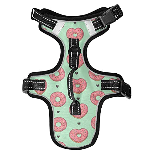 Hundegeschirr Herz Donut No Pull Reflektierend Verstellbar Hundeweste Geschirre mit 2 Leinenclips und Easy Control Griff Für Kleine Mittlere Hunde Katzen S von Mnsruu