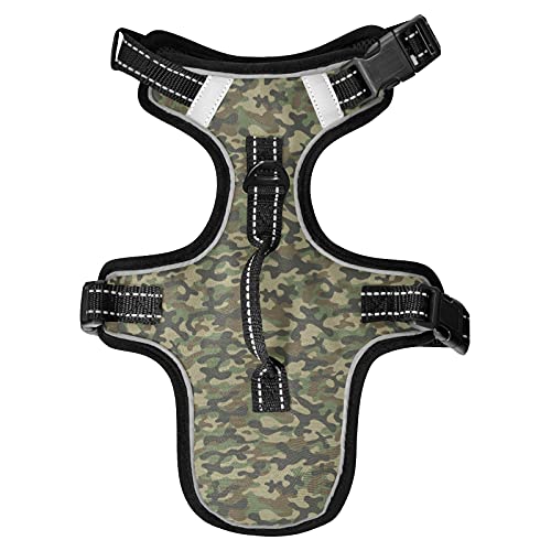 Hundegeschirr Militär Camouflage No Pull Reflektierende Verstellbare Hundeweste Geschirre mit 2 Leinenclips und Easy Control Griff für Kleine Mittlere Hunde Katzen S von Mnsruu