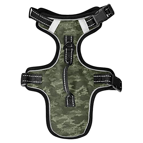 Hundegeschirr Trendy Camo Muster No Pull Reflektierende Verstellbare Hundeweste Geschirre mit 2 Leinenclips und Easy Control Griff für Kleine Mittlere Hunde Katzen M von Mnsruu