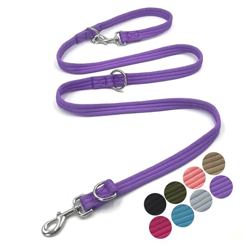 Multifunktionale Hundeleine mit zwei Enden, für Gehorsamkeitstraining oder Distanzarbeit, einfach zu bedienen, leicht, weich und langlebig, wandelbar, freihändig, Crossbody, über die Schulter (lila, 2 Multifunktionale Hundeleine mit zwei Enden, für Gehorsamkeitstraining oder Distanzarbeit, einfach zu bedienen, leicht, weich und langlebig, wandelbar, freihändig, Crossbody, über die Schulter (lila, 2 von MoTaity