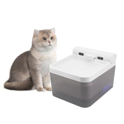 MoYouno 4L Trinkbrunnen für Katze Kabellos,trinkbrunnen für Katze bewegungssensor,Silent Katzen Trinkbrunnen,Katzenbrunnen, 2200mAh,3 Modi,Einfache Reinigung (Silbergrau, I) von MoYouno