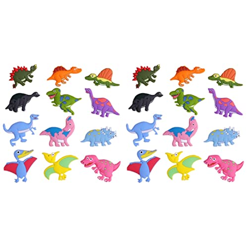 Mobestech 24 Stück Kühlschrankmagnet Pädagogischer Dinosaurier-Magnet Küchendekor-Zubehör Kinderdekoration Cartoon-Kühlschrankmagnet Kinder-Dinosaurier-Magnet 3D-Dinosaurier-Magnet von Mobestech