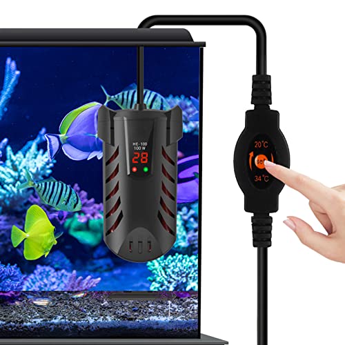 Mocoli Aquarium Heizung, 100W Einstellbarer Thermostat Aquarium Heizstab Aquarium Heizer mit 4 Saugnapf, Aquarienheizer für Fischtanks und Aquarium von Mocoli