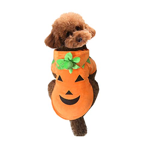 Mogoko Halloween-Kürbis-Kostüm für Hunde und Katzen, Haustier-Cosplay-Kostüm, Welpen, warme Outfits, Fleece-Hoodie, Tier, Herbst-Winter-Kleidung (Größe XXXL) von Mogoko