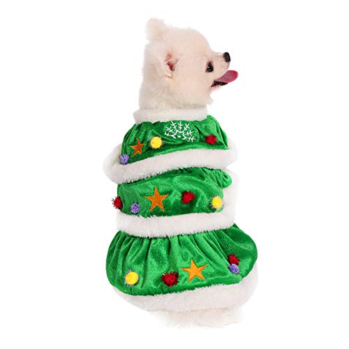 Mogoko Hunde-/Katzen-Weihnachtsbaum-Kostüm, lustiges Cosplay-Kleid, Welpen-Kostüm, warme Kleidung für Weihnachten (XL-Größe) von Mogoko