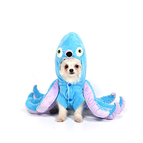 Mogoko Hunde- und Katzen-Kraken-Kostüme, Haustier-Halloween-Kostüm, Cosplay-Kleid, lustiges Oktopus-Kostüm für Hunde von Mogoko