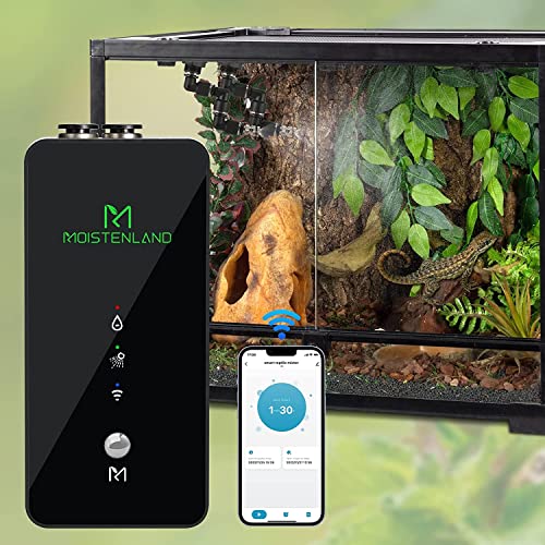 Moistenland WiFi-fähiger Reptilien-Nebel für Terrarien, Reptilien-Nebelsystem für Schlangenball, Python, Schildkröte, Eidechse, Aquarium mit 2 verstellbaren Sprühdüsen von Moistenland