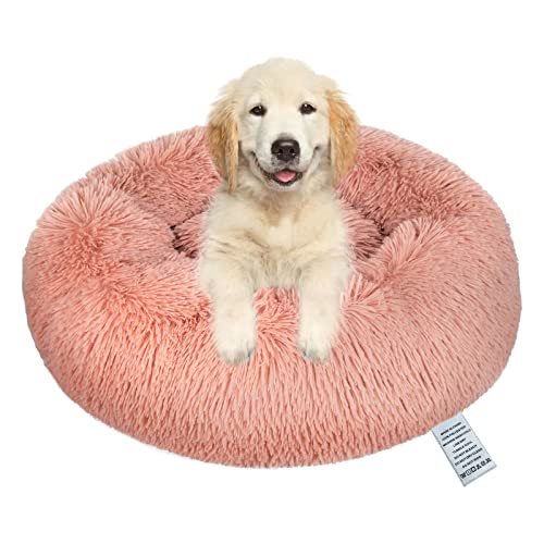 Donut-Hundebett, groß, waschbar, rund, beruhigend, für Kinder, lindert Angstzustände, flauschig, Plüsch, rutschfeste Unterseite, orthopädisch für Kätzchen, weich, luxuriös, verbesserter Schlaf, 80 cm von Moistu