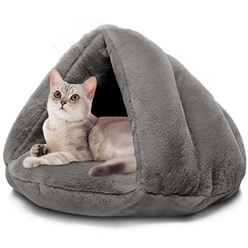 Mojonnie Katzenbett Katzenhöhle Selbstwärmendes Katzenschlafbett Winter Weiches Haustierbett Gemütlich Schlafen Kuscheln für Indoor Katzen Kaninchen von Mojonnie