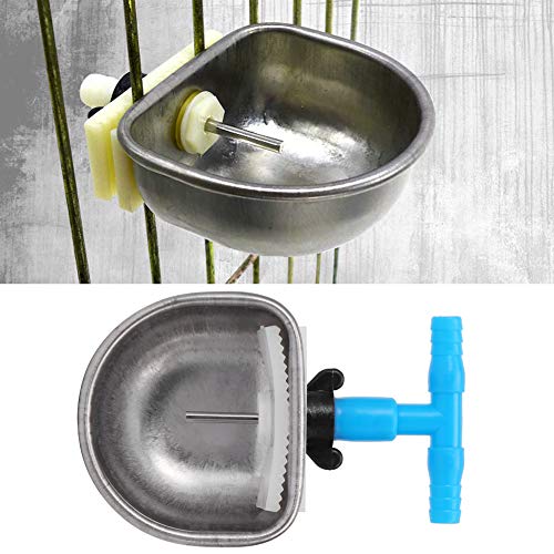 Automatische Kaninchentränke, 5-teiliger Wasser Feeder Edelstahl Automatische Kaninchen Trinker Nippel Trinkschale, Automatisch Befüllende Geflügeltränkebecher, für Kaninchenfarmen (6,6 x 6 x 3 cm) von Mokernali