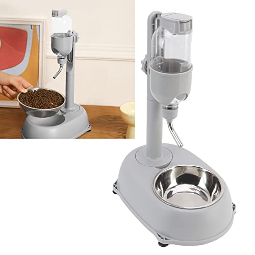 Futterspender für Haustiere mit 500 ML Wasserspender Automatisch Hund, 29×19,5×39 cm, Wasserspendernapf, Pet Standing Water Dispenser Bowl, Tropffreie Hunde, für Hunde und Katzen von Mokernali