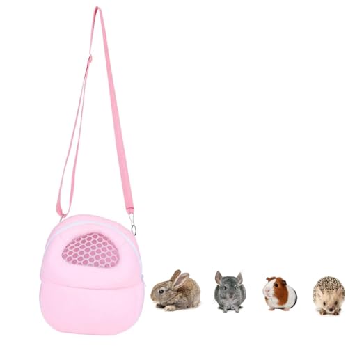 Haustier Tragetasche, Transporttasche Eichhörnchen, Hamster Reisetasche mit Mesh, 18×22 cm, Tragbare Atmungsaktive Hamster, mit verstellbarem Schultergurt, Für Ratten-Igel-Kaninchen von Mokernali