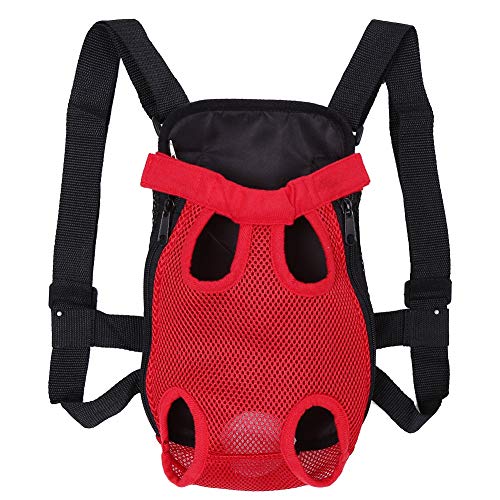 Hunderucksack, freihändiger Hundetragerucksack, verstellbare Haustier-Reisetasche, Haustier-Tragerucksack, tragbarer Haustier-Rucksack für Katzen (klein, rot) von Mokernali