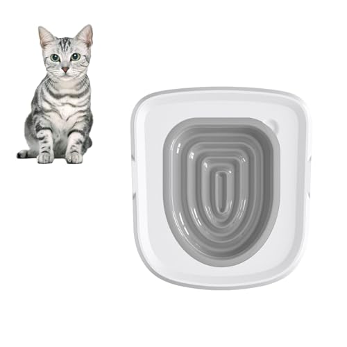 Katzentoiletten Trainingsset, Katzen Toiletten Trainer, Katzen WC-Sitz Toiletten Training System, 38×34cm,Universell Wiederverwendbar, Katzenklo für Toilettensitz, für Alle Toilettensitze(grau von Mokernali