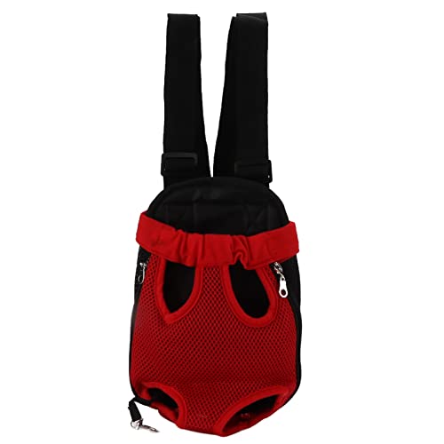 Mokernali Hunderucksack, freihändiger Hundetragerucksack, verstellbare Haustier-Reisetasche, Haustiertragerucksack, tragbarer Haustier-Rucksack (klein, rot) von Mokernali