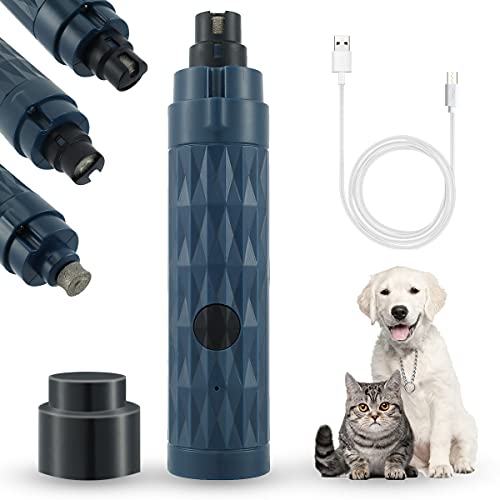 Mokeum Krallenschere für Hunde, 2-Gang-Krallenschleifer für Hunde & Katzen mit LED-Licht, Schnelle Aufladung Krallenschleifer für Große, Mittelgroße und Kleine Hunde (Blau) von Mokeum