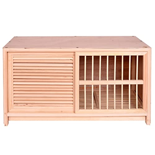 Four Seasons Universal-Tierkäfig Kaninchennest Hühnerstall Taubenkäfig Belüftung Atmungsaktiver Vogelkäfig Garten Nutztierkäfig (Color : Wood Color, S : 60 * 30 * 35cm) von Mokid