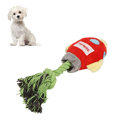 Mokylor Kauspielzeug für Hunde, Plüsch-Kauspielzeug, Widerstandsfähiges, Niedliches Quietschspielzeug für Hunde mit Knotenseil für Kleine, Mittelgroße und Große Rassen, Quietschendes(Rot) von Mokylor