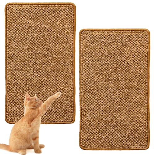 Kratzmatte Katze: 2 Stück Kratzbretter Katze Sisal, Katzen Kratzmatte, Kratzschutz Sofa Katze Katzenkratzbretter, kratzmatte Katze Wand, kratzbrett Katze für Schützt Teppiche, Wand, Sofas, 30 x 60cm von Molbory