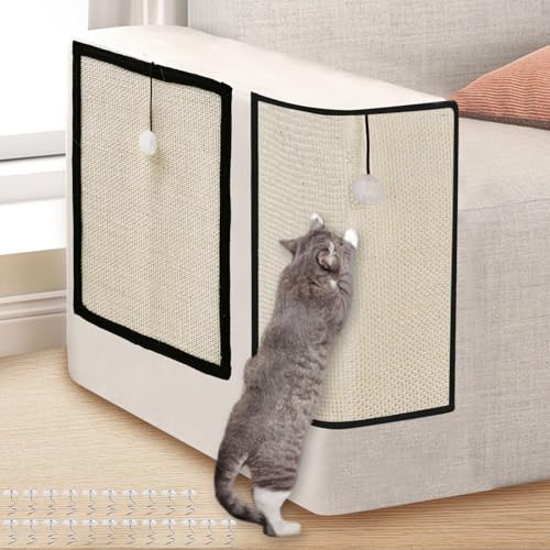 Kratzmatte Katze: 2 Stück Kratzbretter Katze Sisal, Katzen Kratzmatte, Kratzschutz Sofa Katze Katzenkratzbretter, kratzmatte Katze Wand, kratzbrett Katze für Schützt Teppiche, Wand, Sofas, 40 x 29cm von Molbory