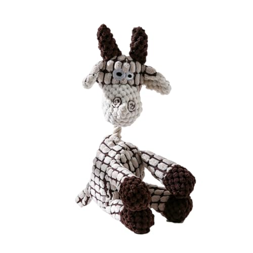Molinter Hundespielzeug Plüsch Kleiner Esel Quietschend Interaktives Stabiles Spielzeug Set für Große Kleine Hund (Weiß) von Molinter
