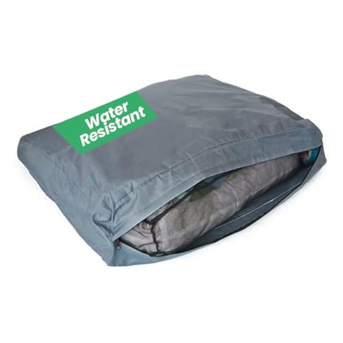 Molly Mutt Wasserabweisende Hundebettauskleidung, Polyester-Betteinlage für Hunde, leicht zu reinigen, Grau, riesig, 91,4 x 114,3 x 12,1 cm von Molly Mutt