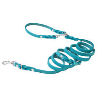 Molly & Stitch "Butter" 3x verstellbare Leder Hundeleine [Fiji Blue/Silber - 2 m x 16 mm] von Molly & Stitch