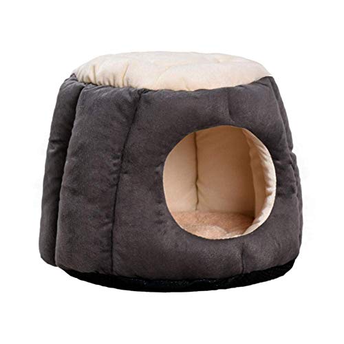 2-in-1 Faltbares Hundehaus Katze Iglu rutschfest Hundesofa mit abnehmbarem Kissen, waschbares Haustierhaus, weicher Korbhöhle für Welpen, Katzen von Monba