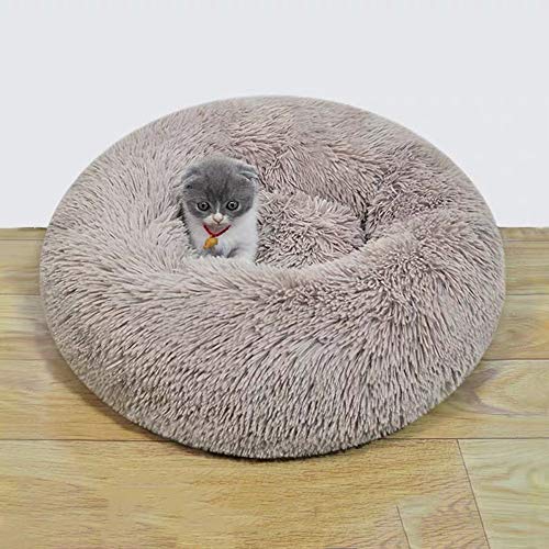 Bequemes Katzenbett, waschbares Hundekissen, warmer Korb Donut-Kuscheler, Hundebett, Katzennesthöhle für Katzen, kleine, mittelgroße Hunde, Kopf- und Nackenstütze, Größe S: 50 x 50 x 20 cm von Monba