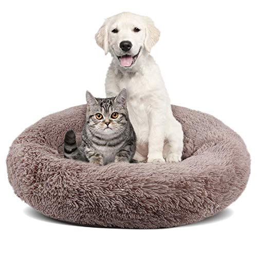 Große Liege zum Stretchen, Donut-Kissen für Hunde und Katzen, mit äußerer Abdeckung, orthopädisch, rund, Marshmallow, bequem, für Welpen, Hundehütte, maschinenwaschbar von Monba