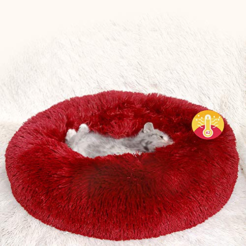 Hundebett für Katzen und Hunde, sehr weich, waschbar, Plüsch, Donut-Nest, für Kätzchen, Welpen, S-XXL, warmes Hundekissen, Hundekissen, Sofa-Nackenrolle, 60 cm von Monba