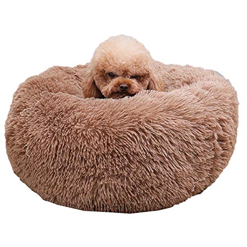 Monba Flauschige Doughnut Hundekissen Hundebett Waschbar,Kuschelige Plüsch Hundesofa große Katzenbett,50-100CM Nisthöhle/Hundekorb für klein bis Grosse Hunde und Katzen von Monba