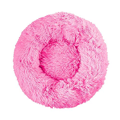 Monba Hundebett Waschbar, Katzenbett Haustierbett Deluxe Haustierbett Matratze Kissen Weiches Warmes Baumwollbett und Anti-Rutsch-Boden Hunde Katzen Sofa-M:60cm-Hellpink von Monba